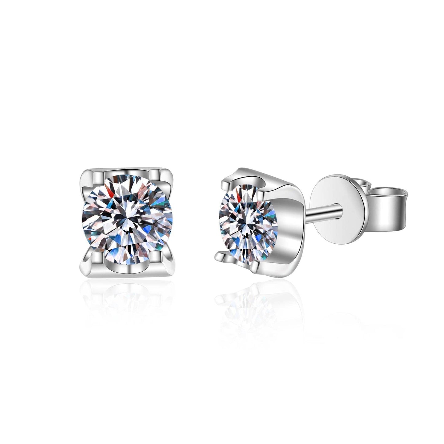 Round Moissanite Stud Earrings