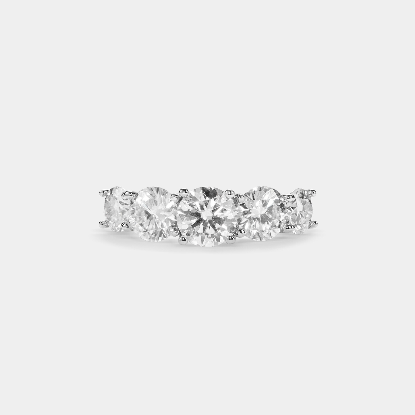 Black & White Color Moissanite Ring in 925 Sterling Silver