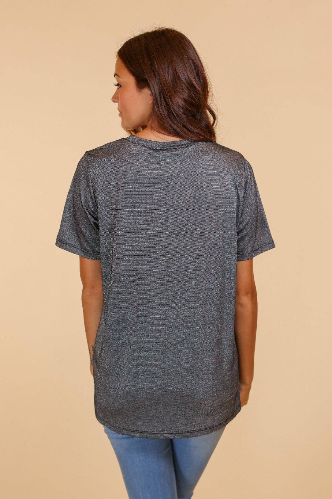 Glitter Short Sleeve Top