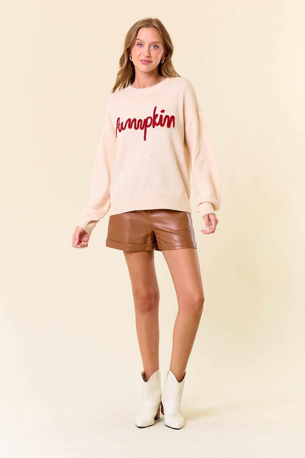 PUMPKIN Embroidered Sweater Top