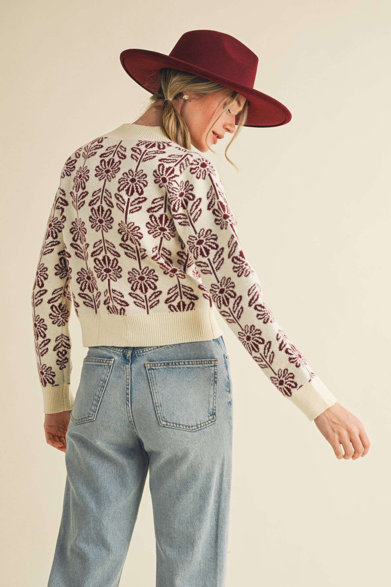 Seasons End Floral Knit Sweater