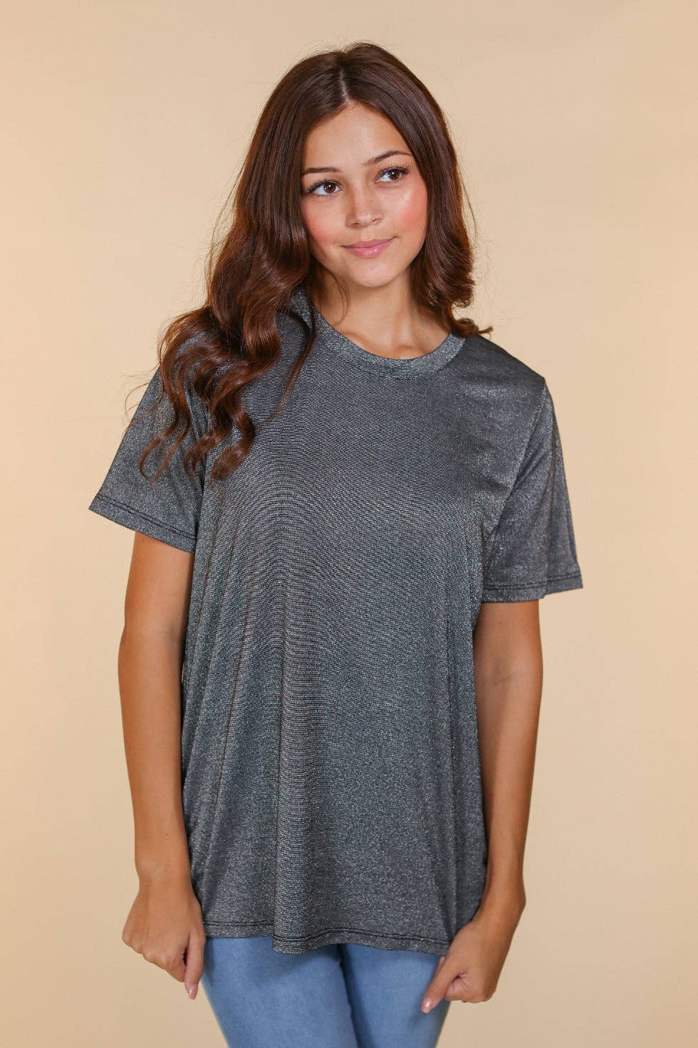Glitter Short Sleeve Top
