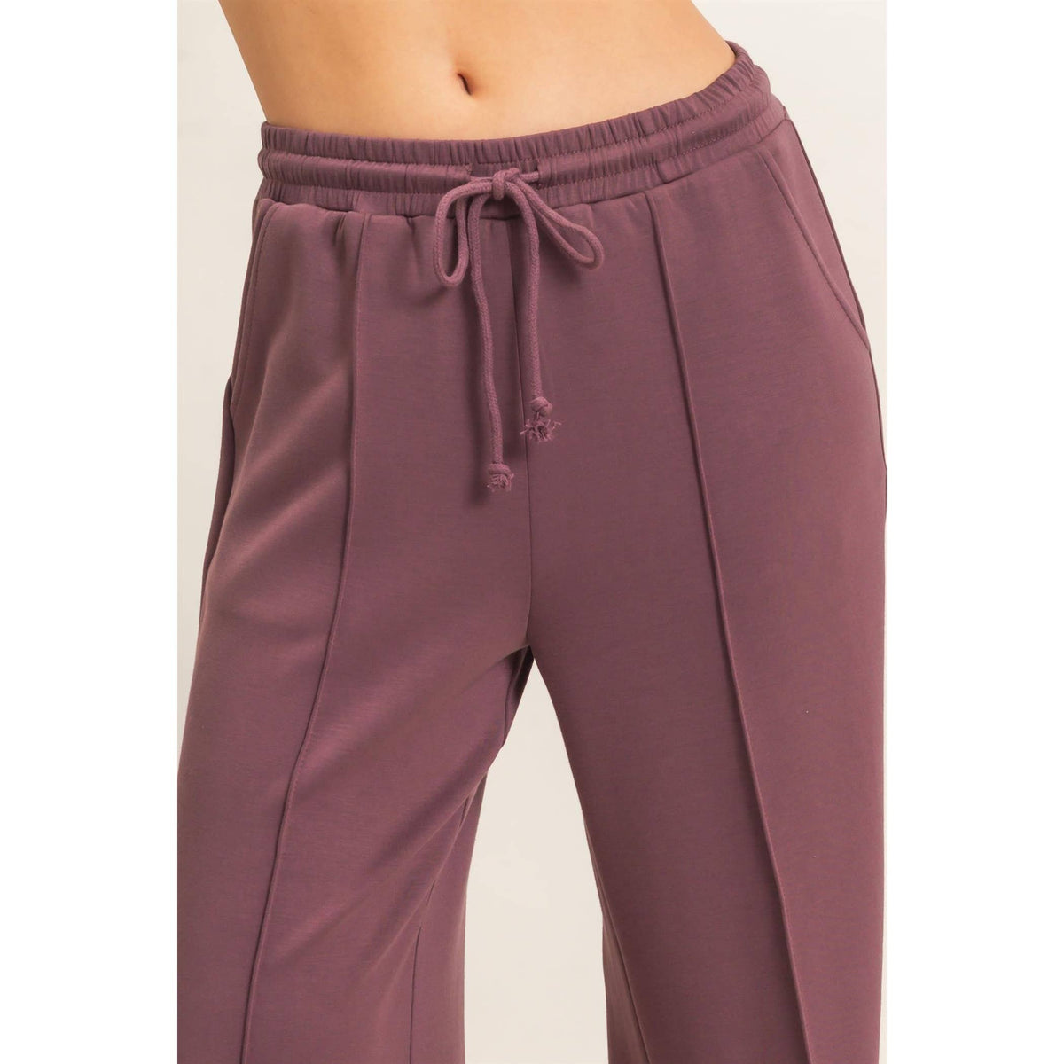 Women's Pintuck Wide Leg Drawstring Pants | Queen Bee Boutique