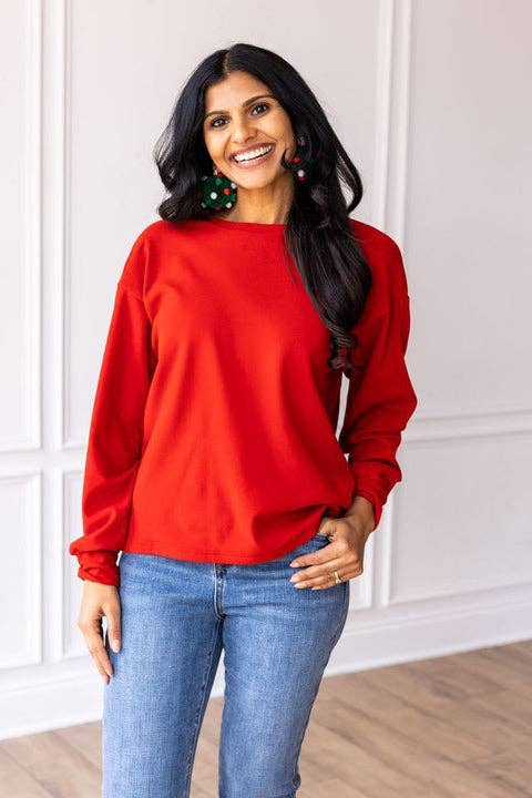 Red Merry & Bright Microfleece Cozy Crewneck