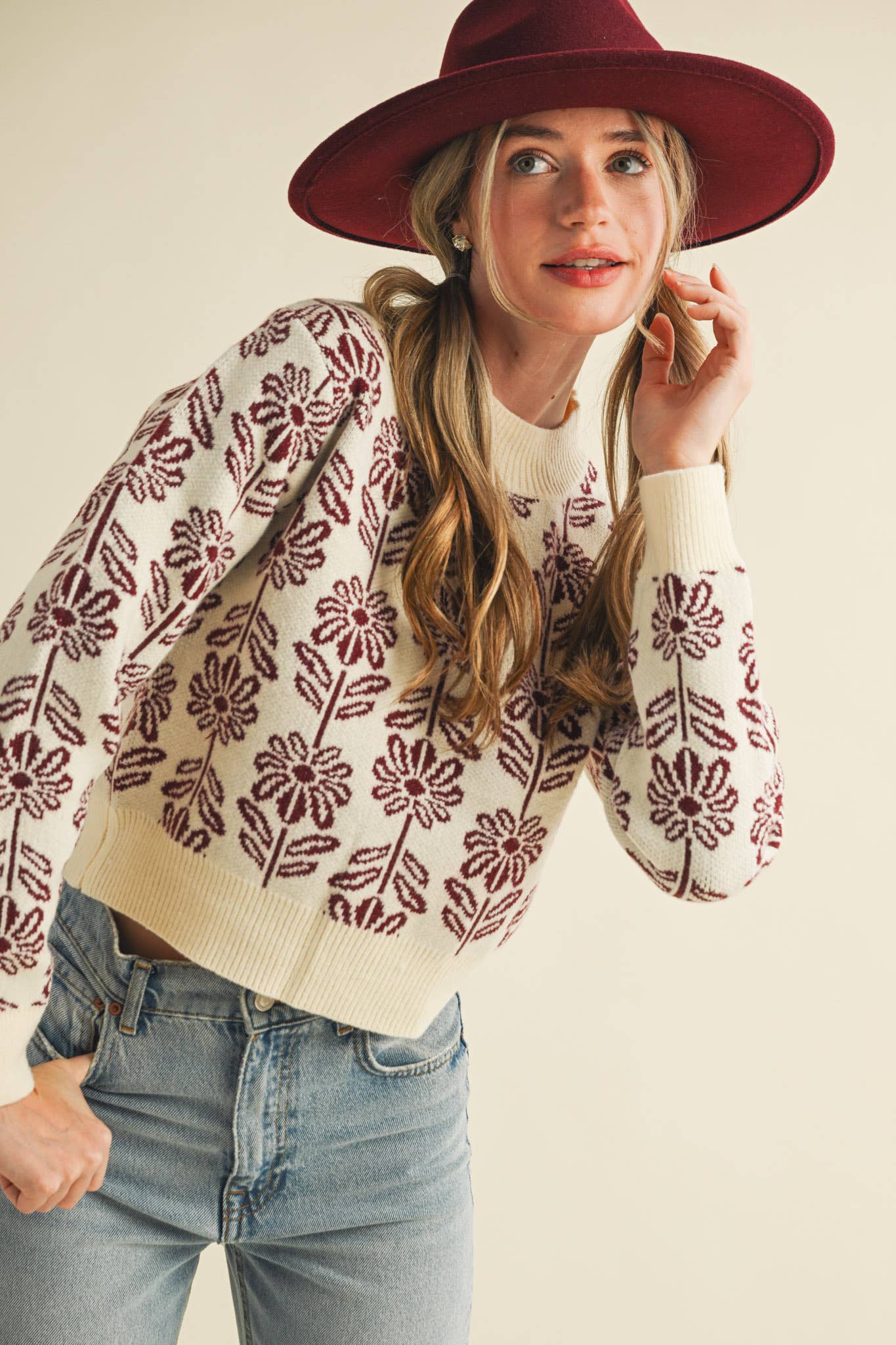 Seasons End Floral Knit Sweater