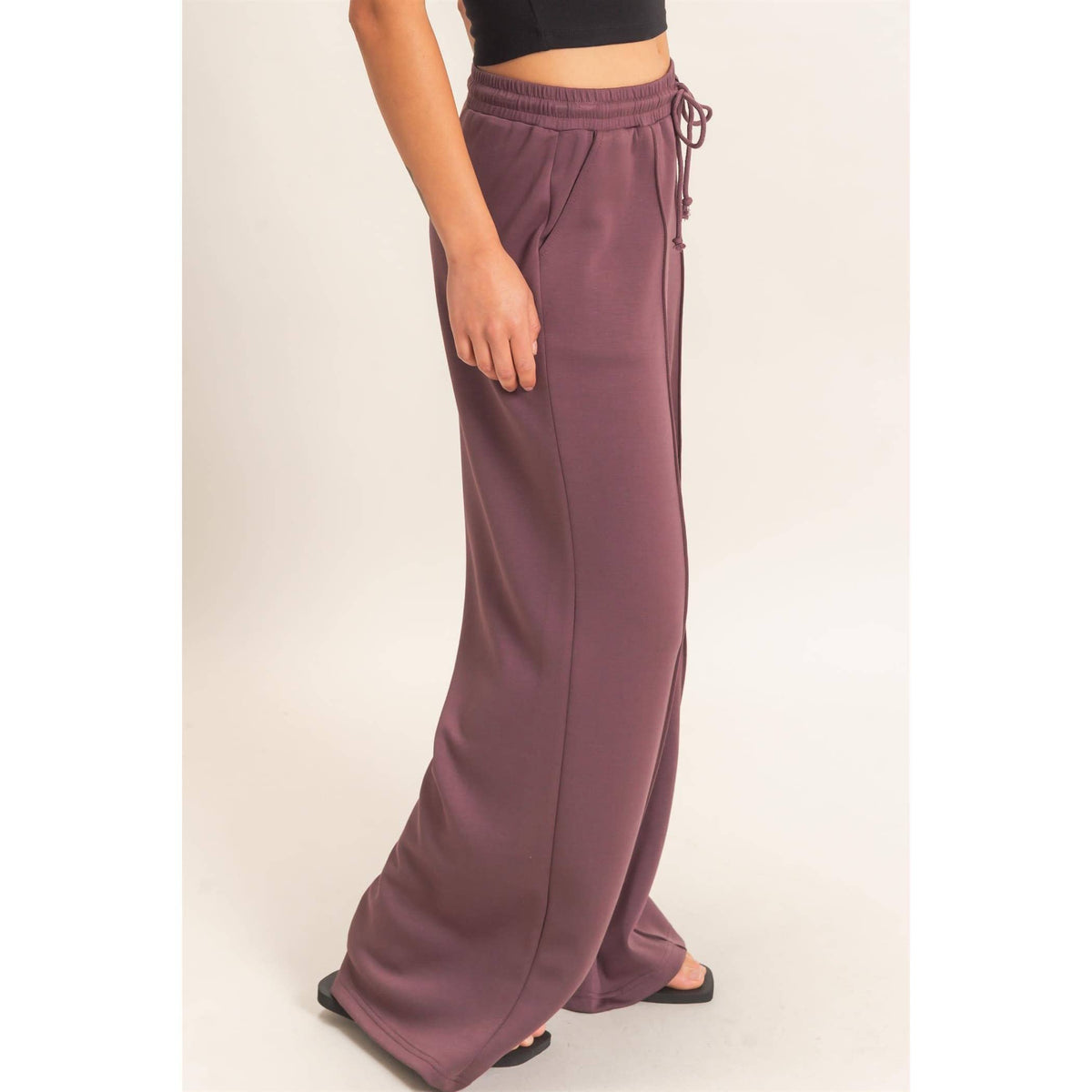 Women's Pintuck Wide Leg Drawstring Pants | Queen Bee Boutique