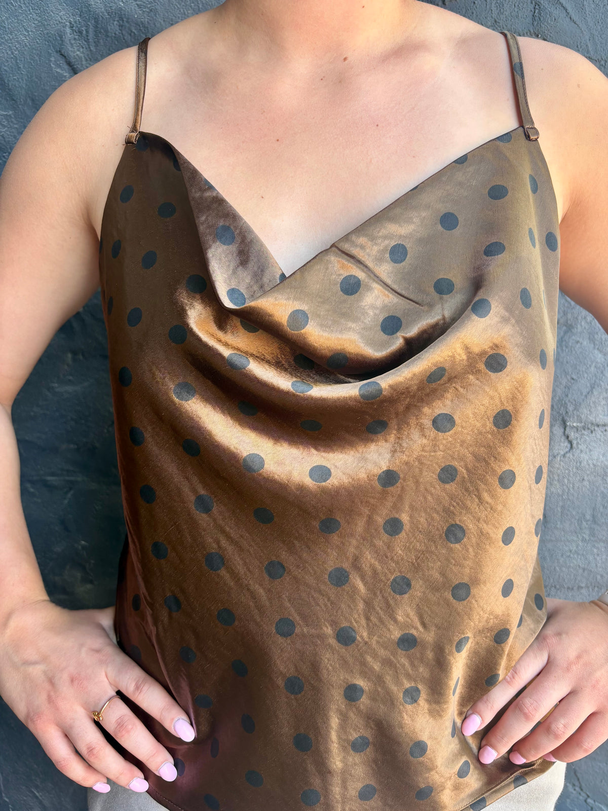 Silky Dot Cami Top Layering | Queen Bee Boutique