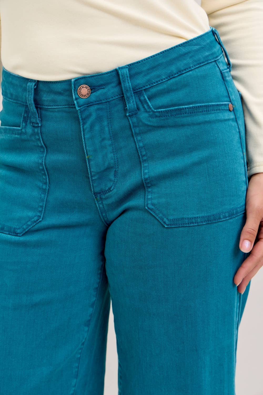 Judy Blue Mid Rise Utility Wide Leg | Queen Bee Boutique