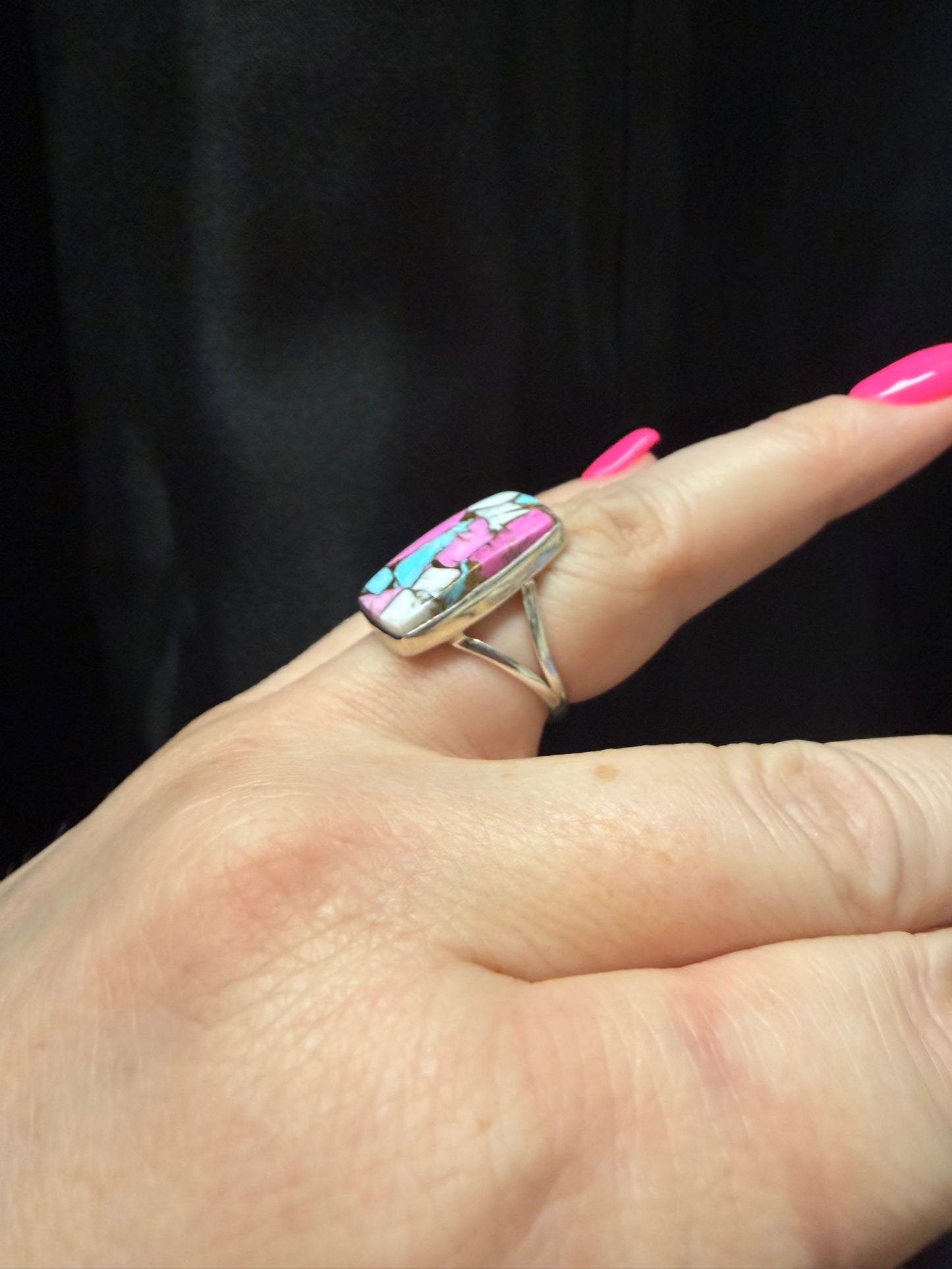 Square Cotton Candy Sterling Ring | Queen Bee Boutique