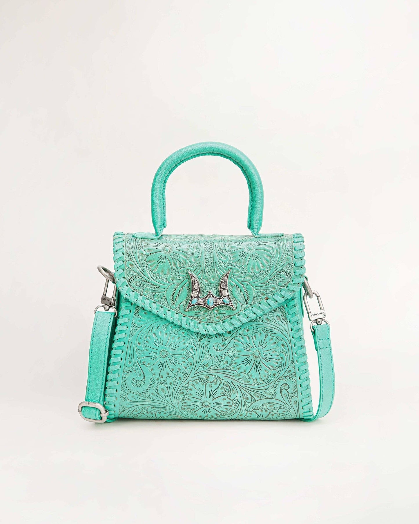Leon Mini Handle Purse - Turquoise