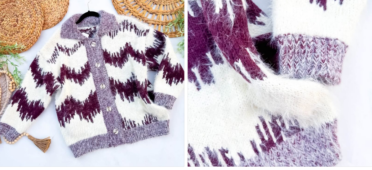 Winter Heavy Fuzzy Pattern Cozy Sweater | Queen Bee Boutique