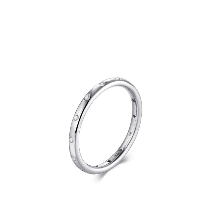 Dainty Minimalist Stacking Band Ring in 925 Sterling Silver | Queen Bee Boutique