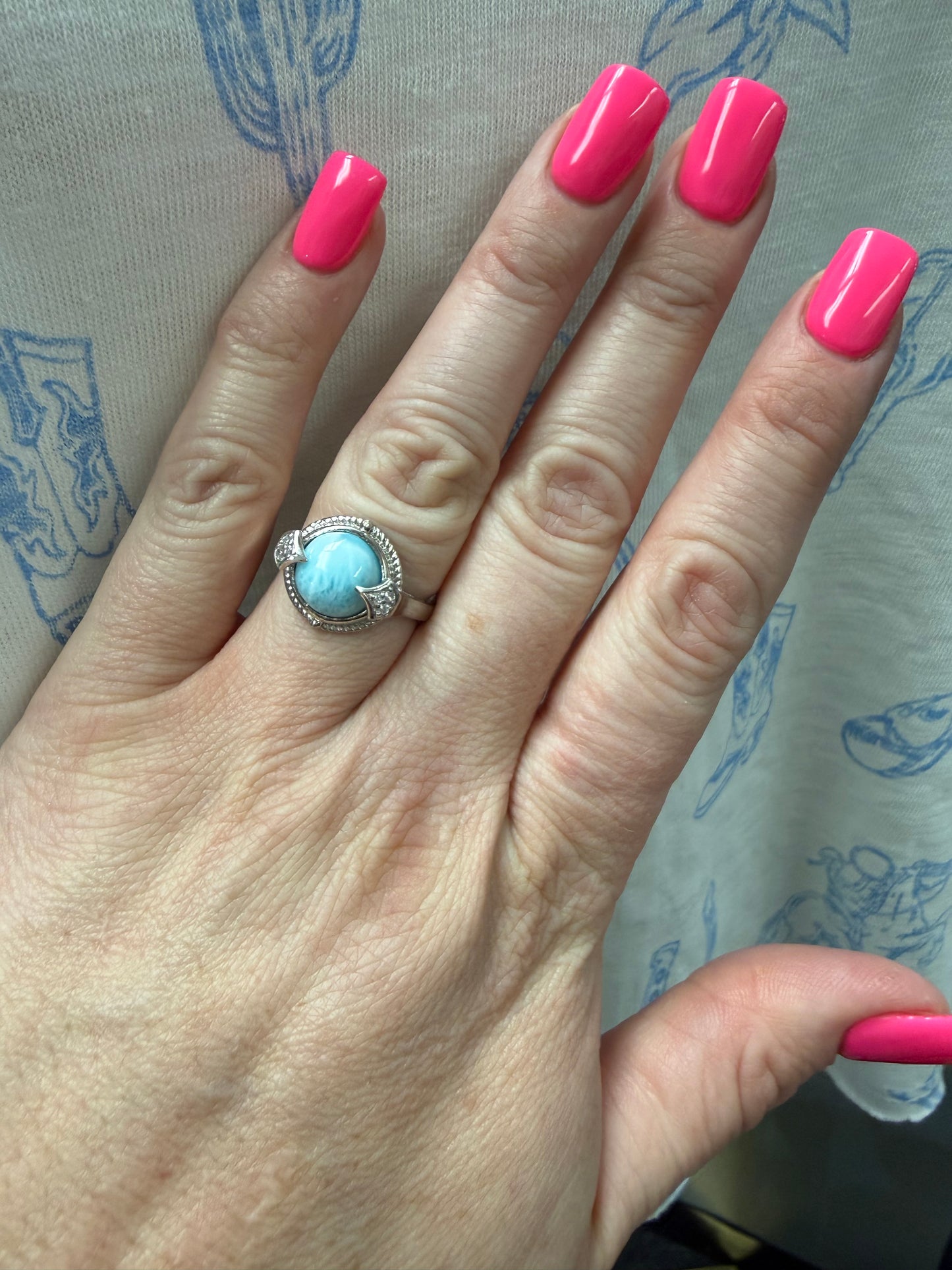 Larimar Sterling Ring | Queen Bee Boutique