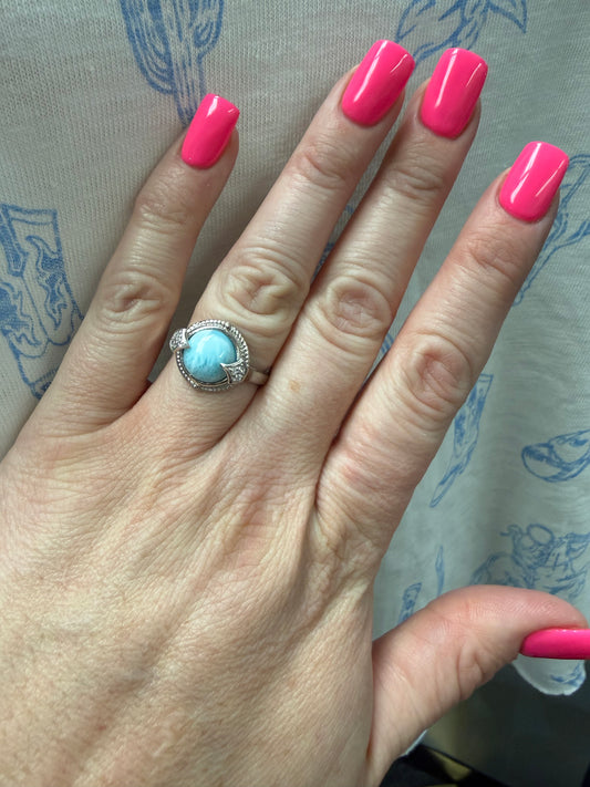 Larimar Sterling Ring | Queen Bee Boutique
