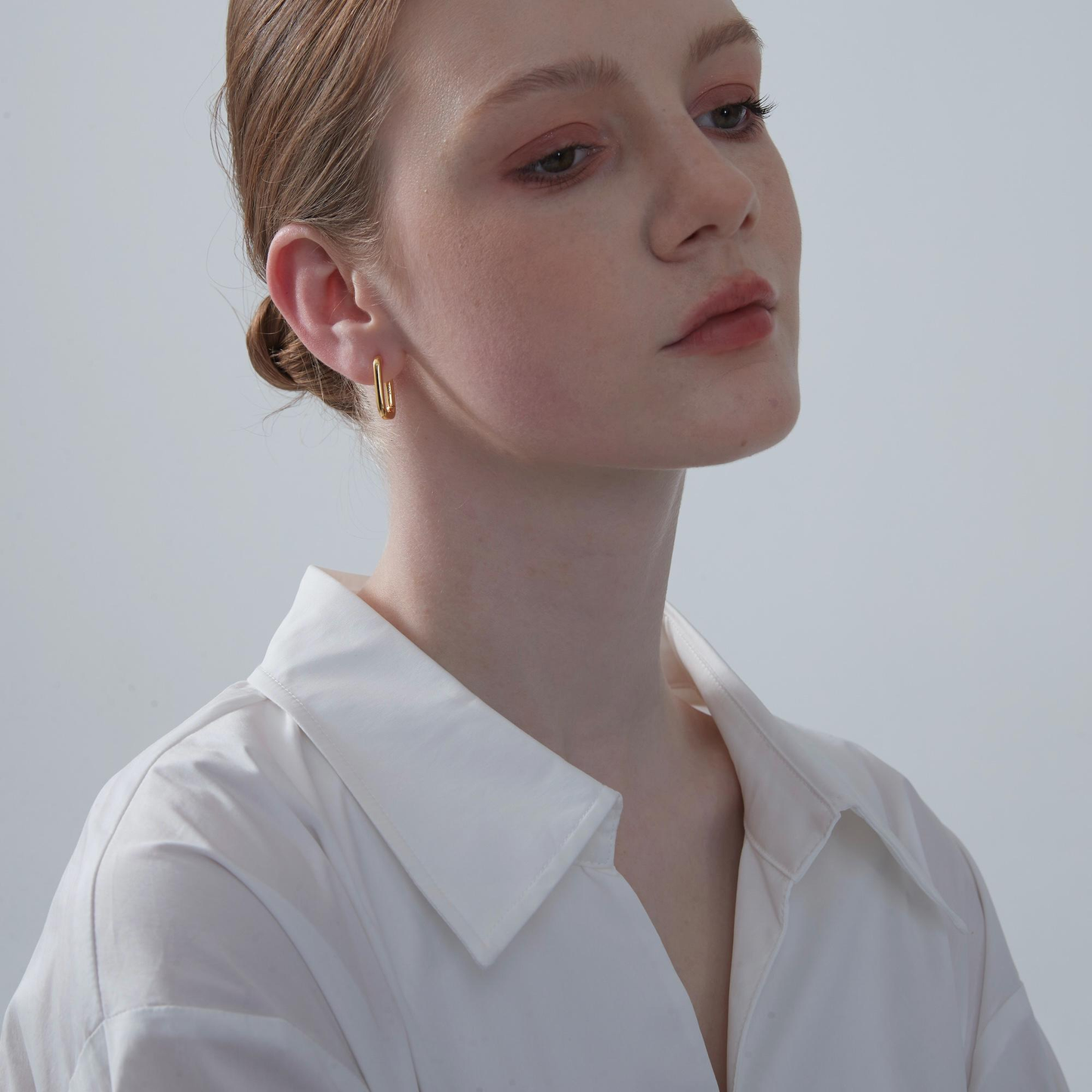Minimalist Rectangular Hoop Earrings in 925 Sterling Silver