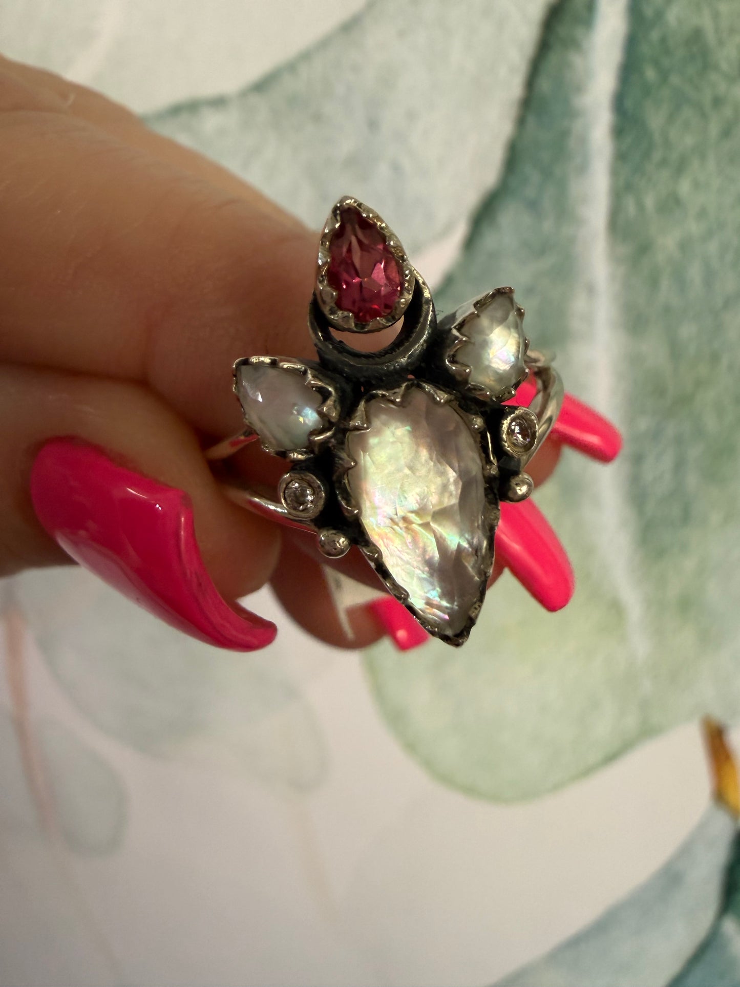 Grey Opal Pink Ring | Queen Bee Boutique