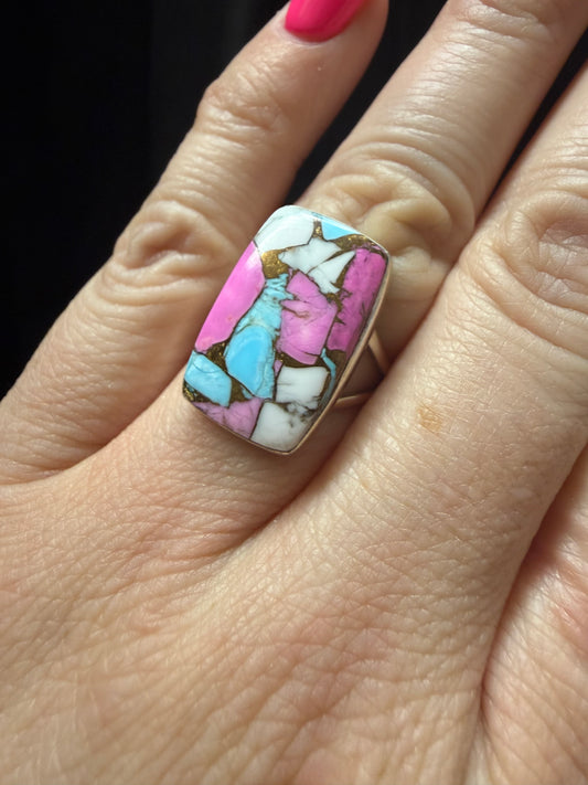 Square Cotton Candy Sterling Ring | Queen Bee Boutique