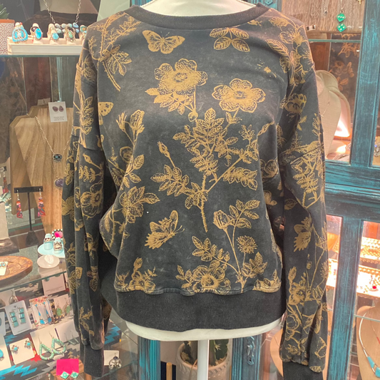 Soft Touch Fall Floral Casual Sweatshirt Top