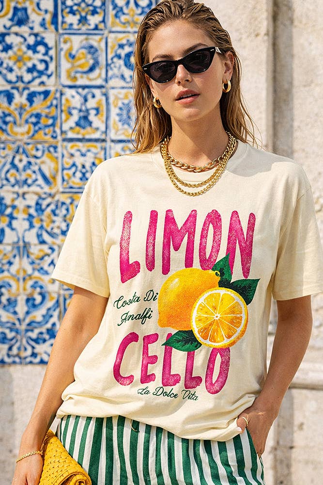 Limoncello Amalfi Yellow T-Shirt Summer Vibe | Queen Bee Boutique