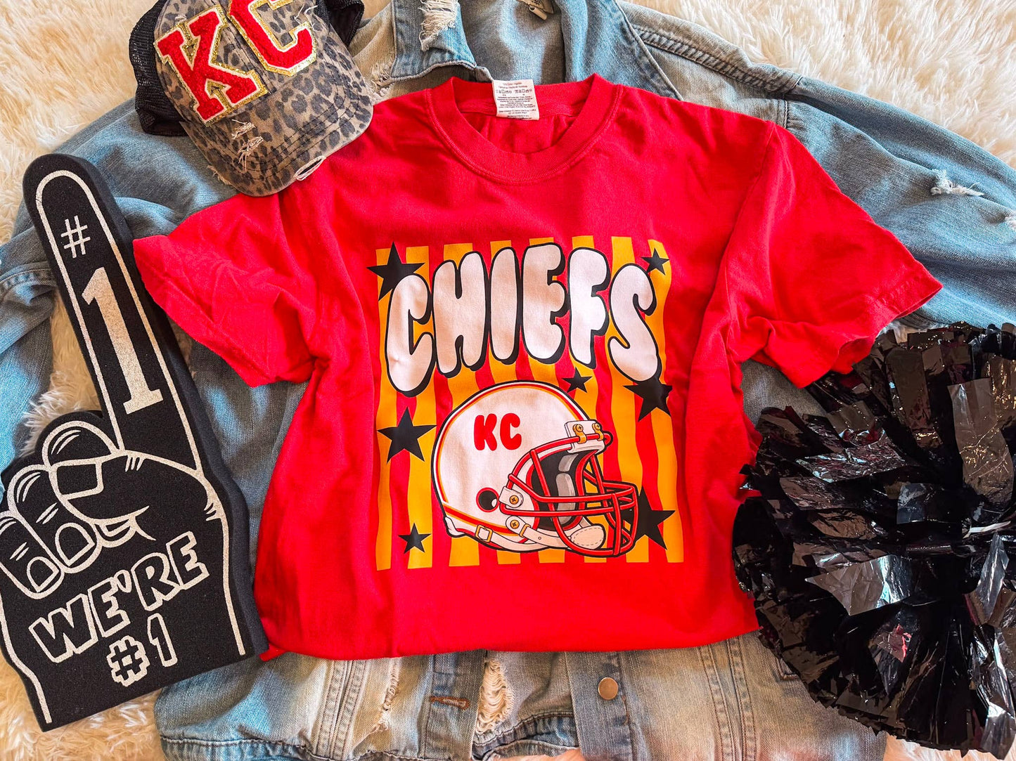 CHIEFS RETRO TEE RED | Queen Bee Boutique