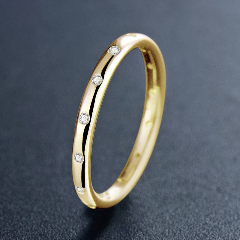 Dainty Minimalist Stacking Band Ring in 925 Sterling Silver | Queen Bee Boutique