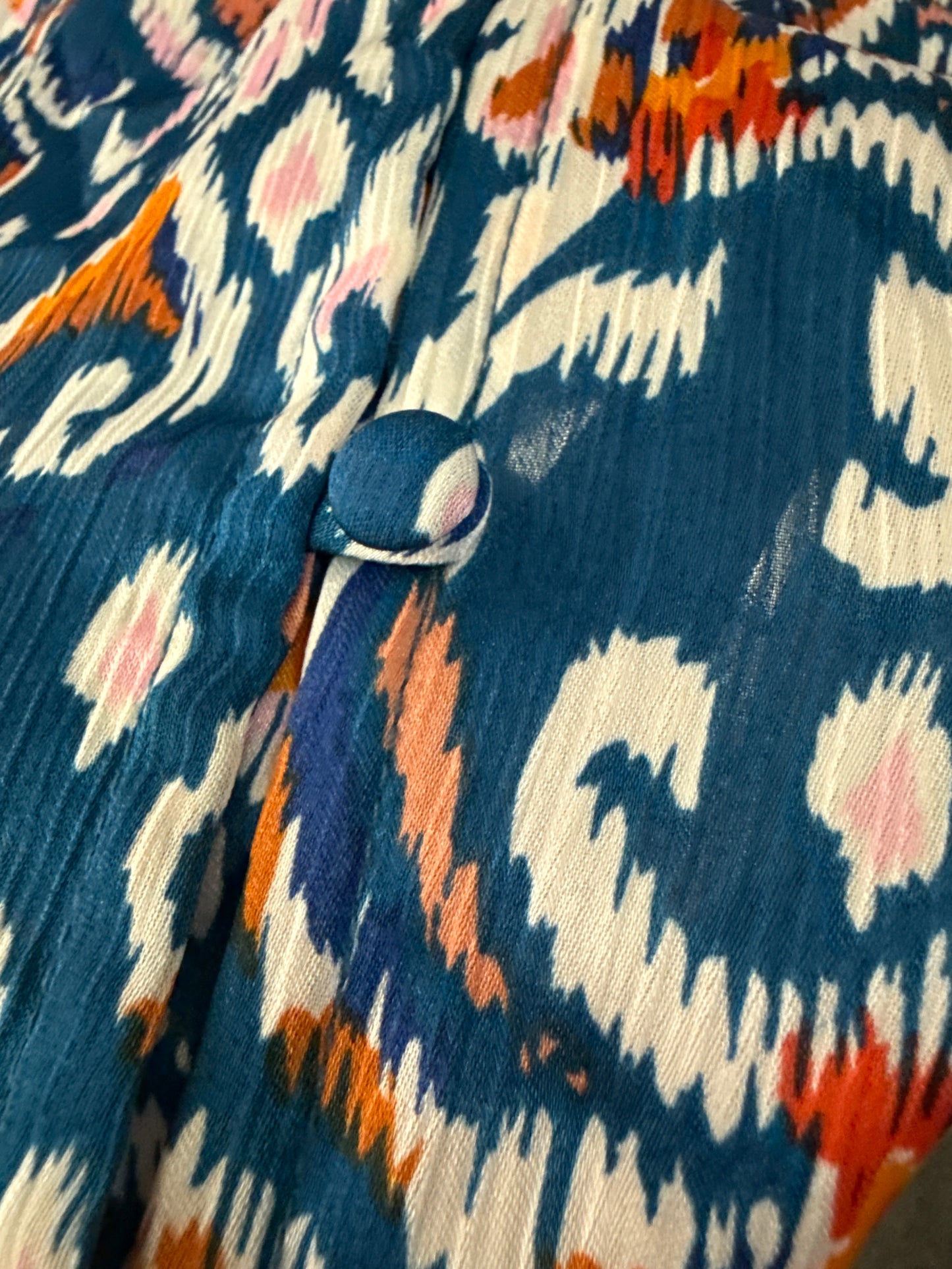 Navy Orange White Paisley Silky Dress Top | Queen Bee Boutique