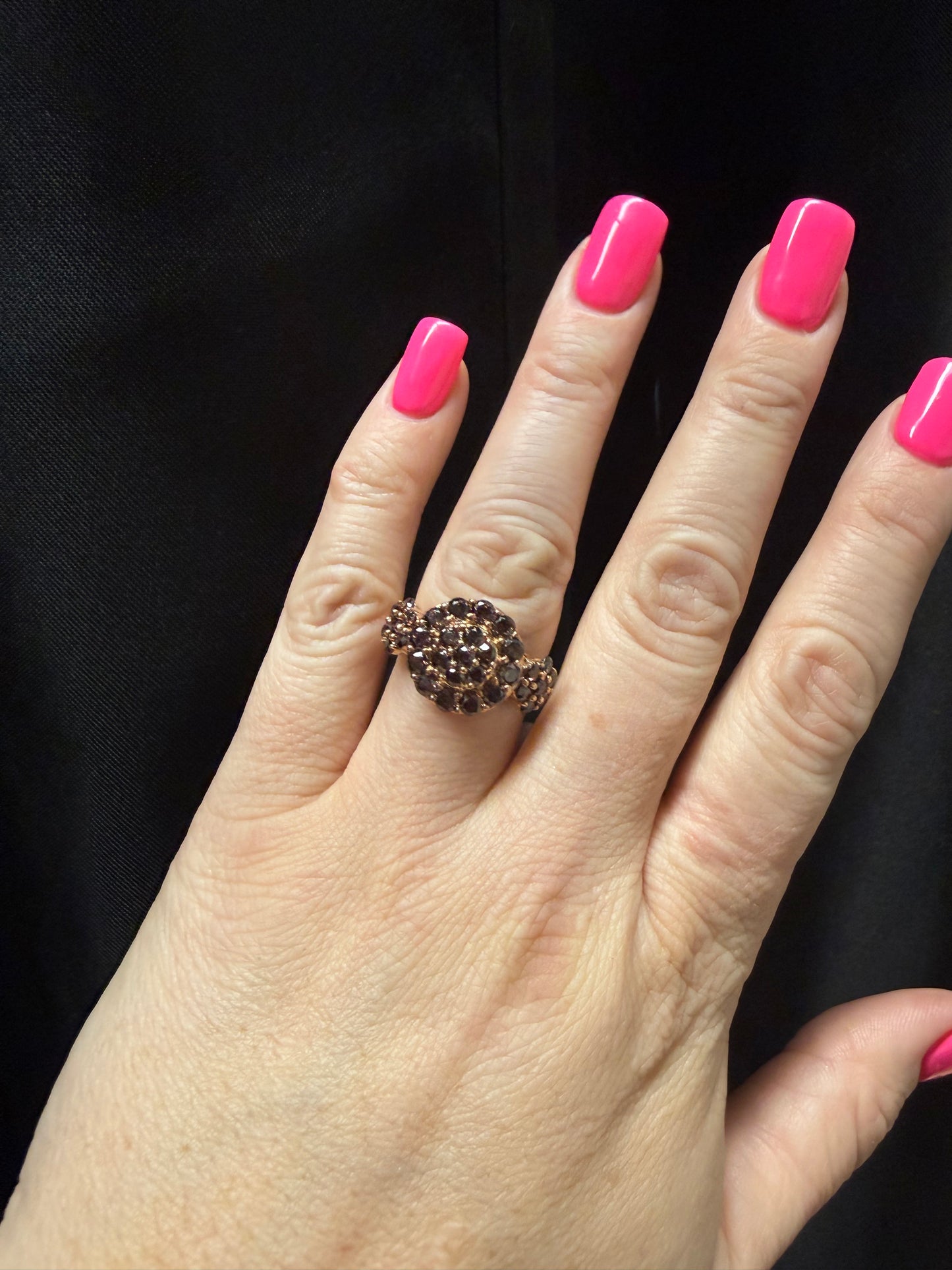 Garnet Rose Silver Ring | Queen Bee Boutique