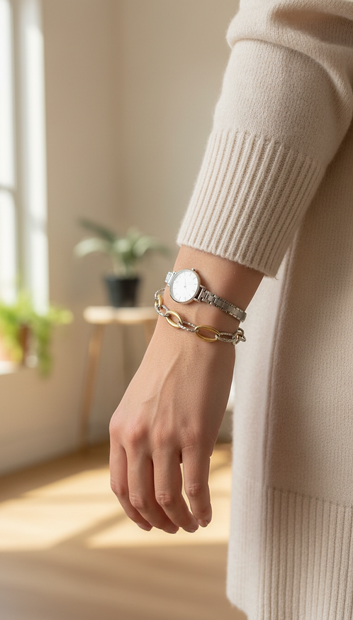 Textured Mixed Link Chain Bracelet | Queen Bee Boutique