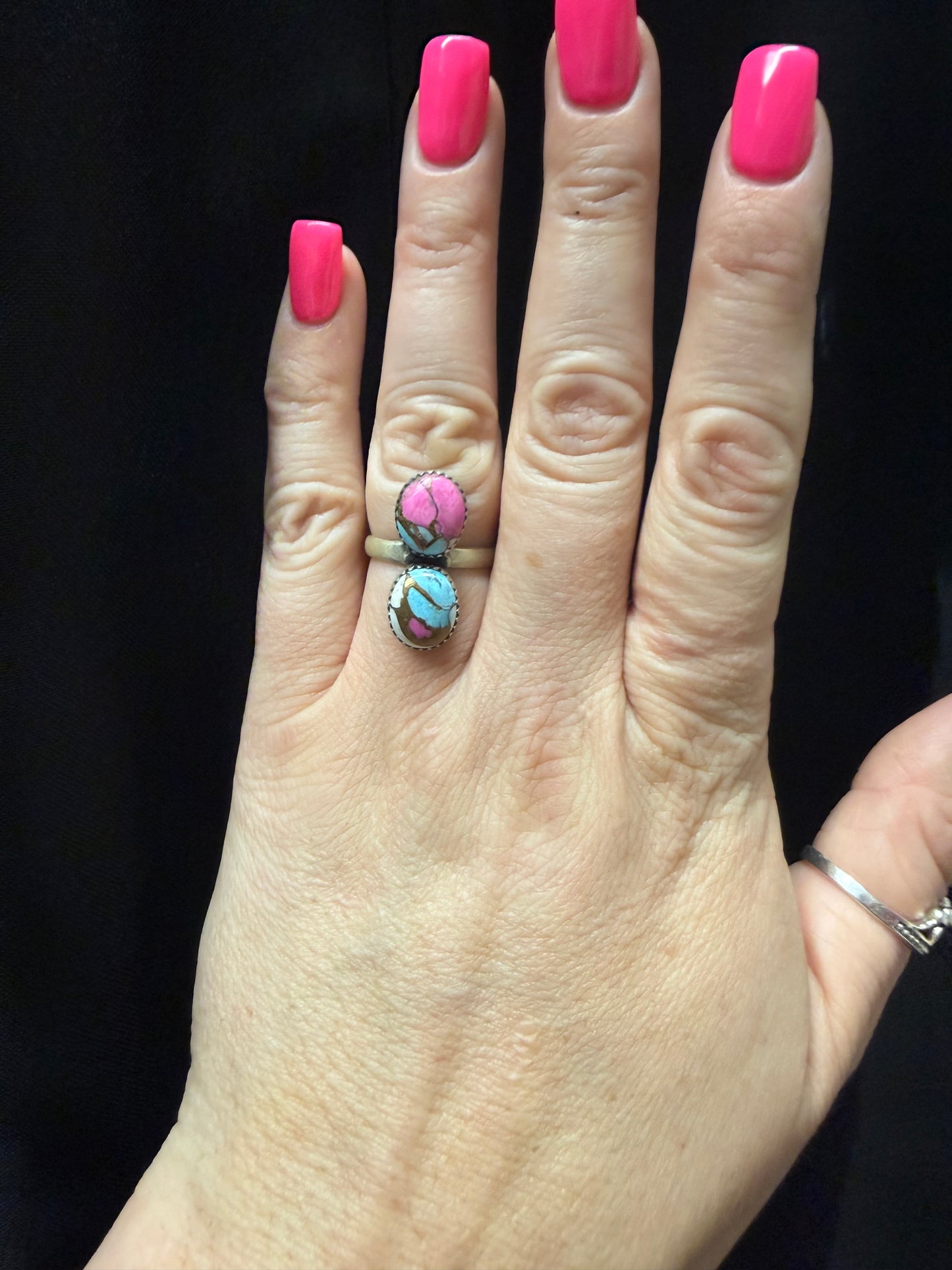 2 Stone Oval Cotton Candy Ring | Queen Bee Boutique