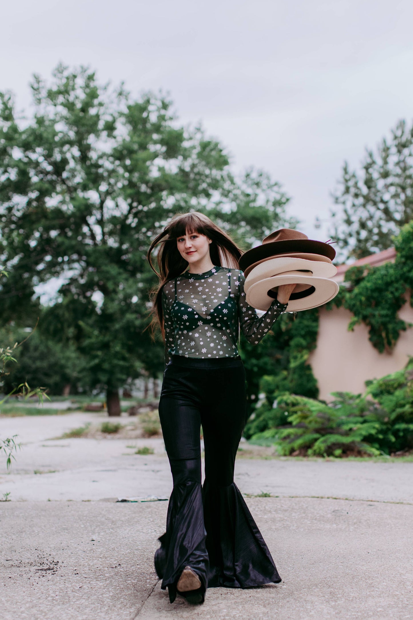 Sparkle Foil Snowflake Mesh Top