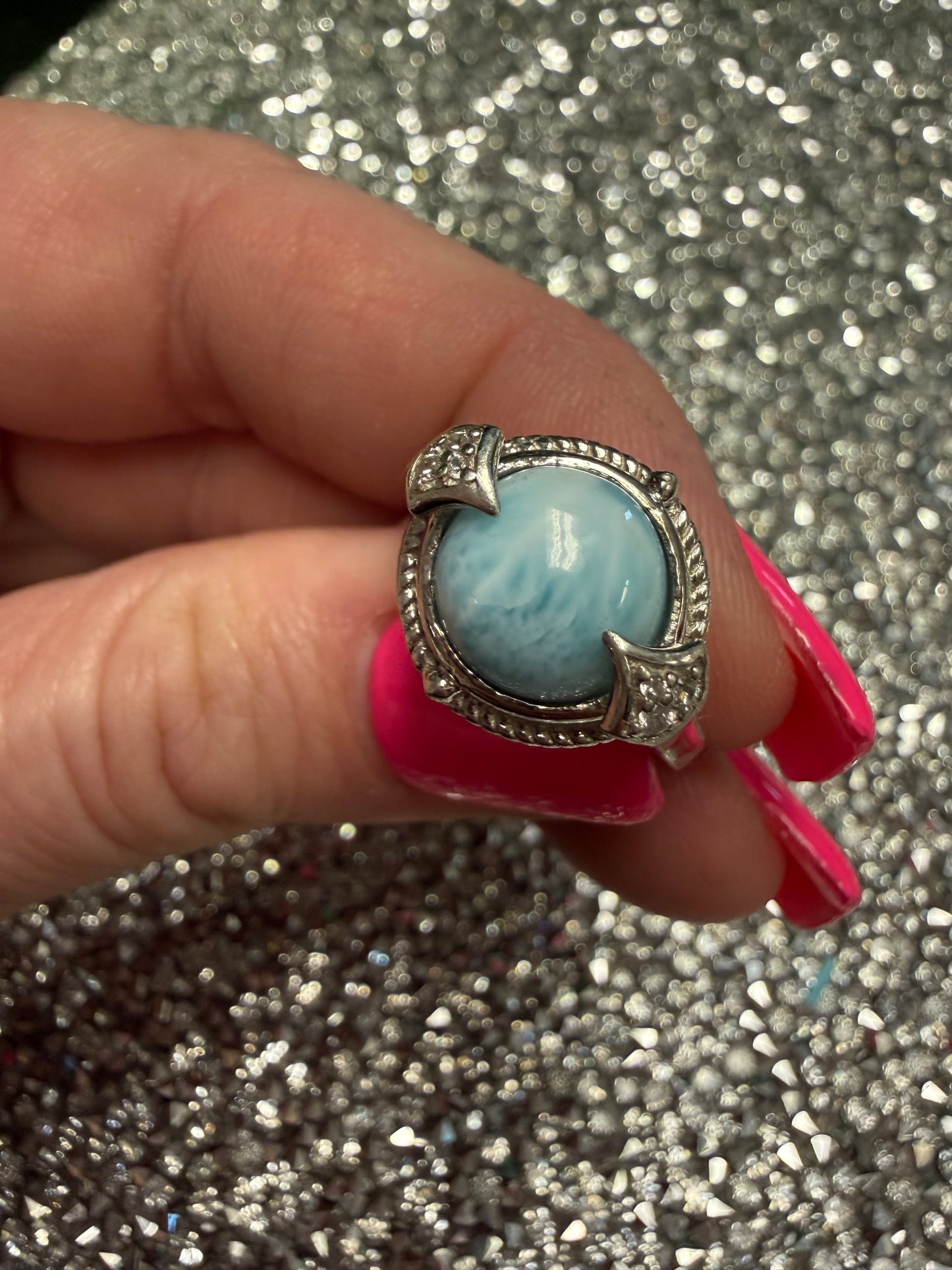 Larimar Sterling Ring | Queen Bee Boutique