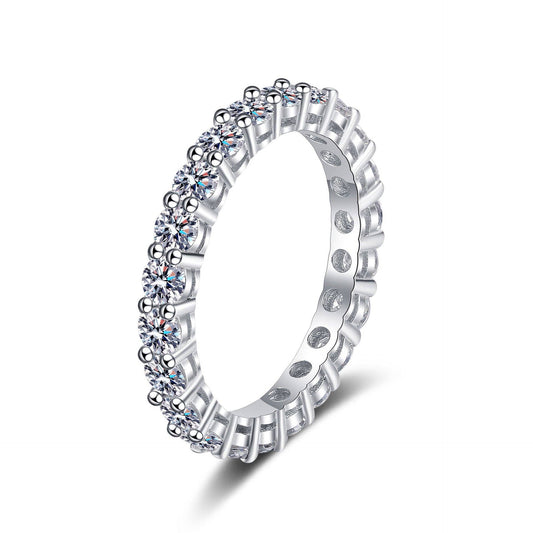 Moissanite Eternity Band Ring in 925 Sterling Silver