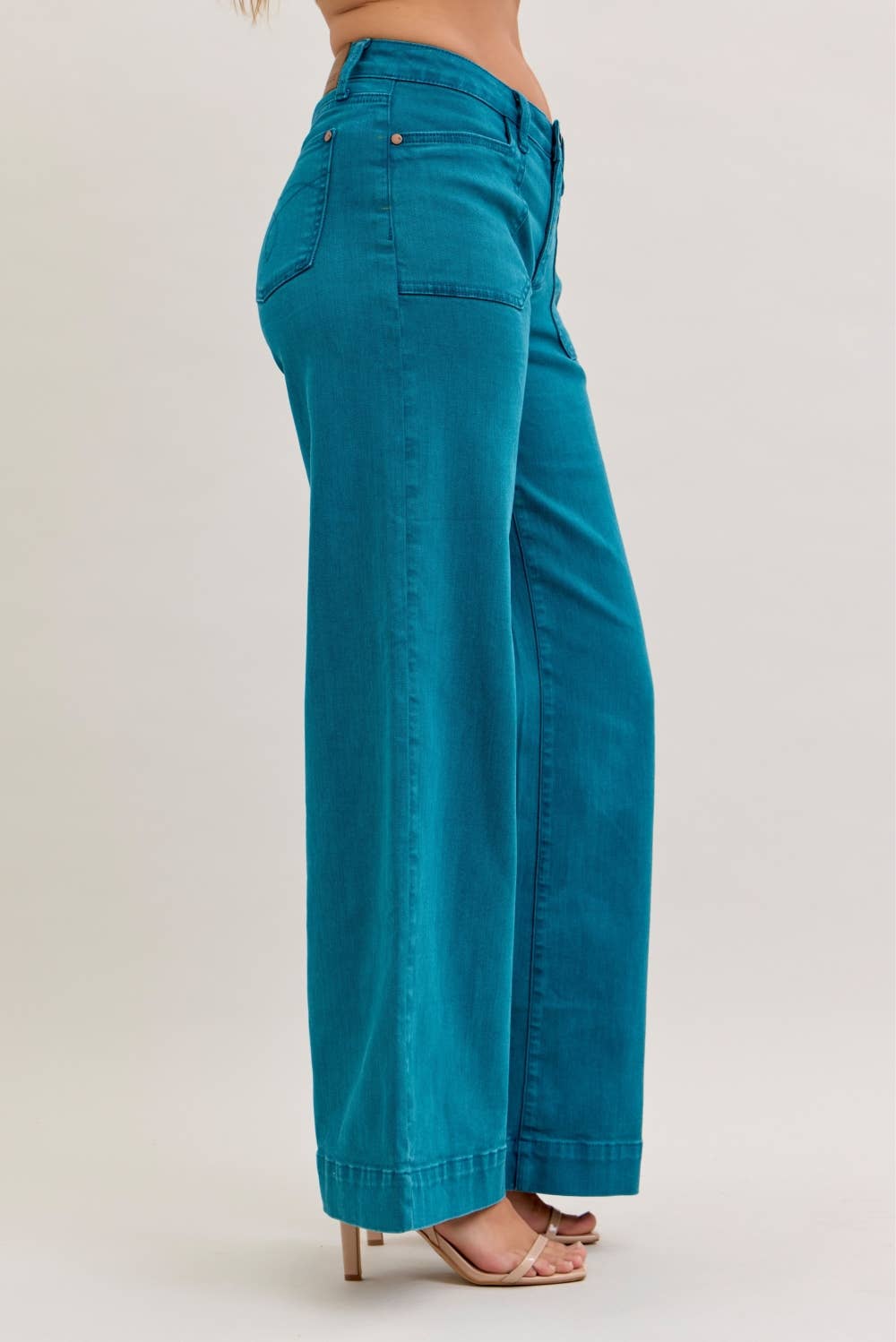 Judy Blue Mid Rise Utility Wide Leg | Queen Bee Boutique