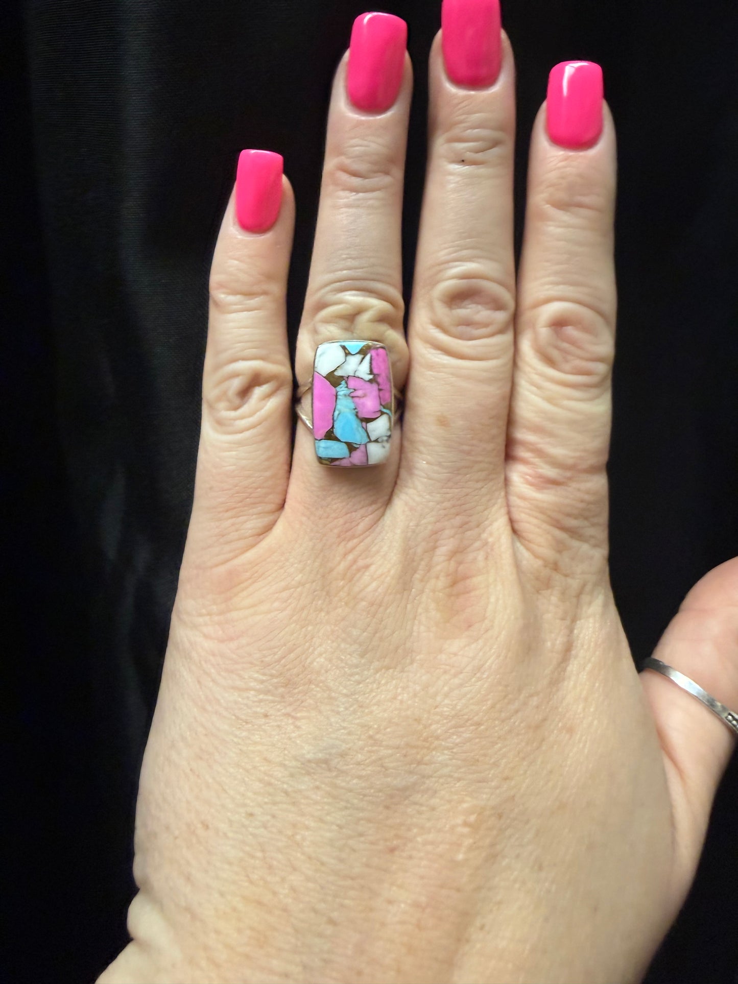 Square Cotton Candy Sterling Ring | Queen Bee Boutique