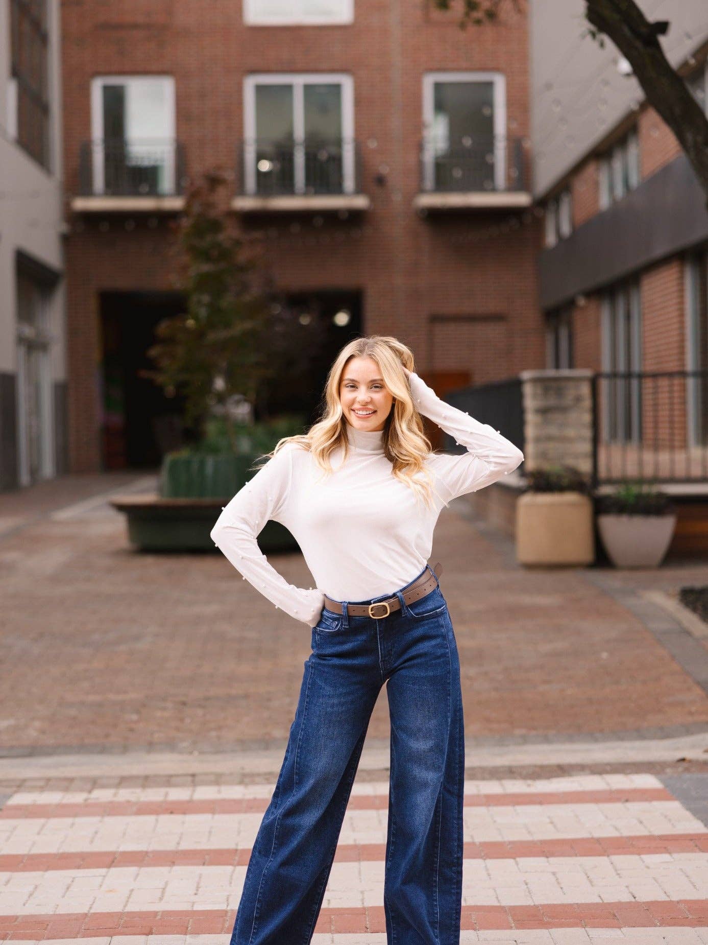 White Pearl Mesh Top
