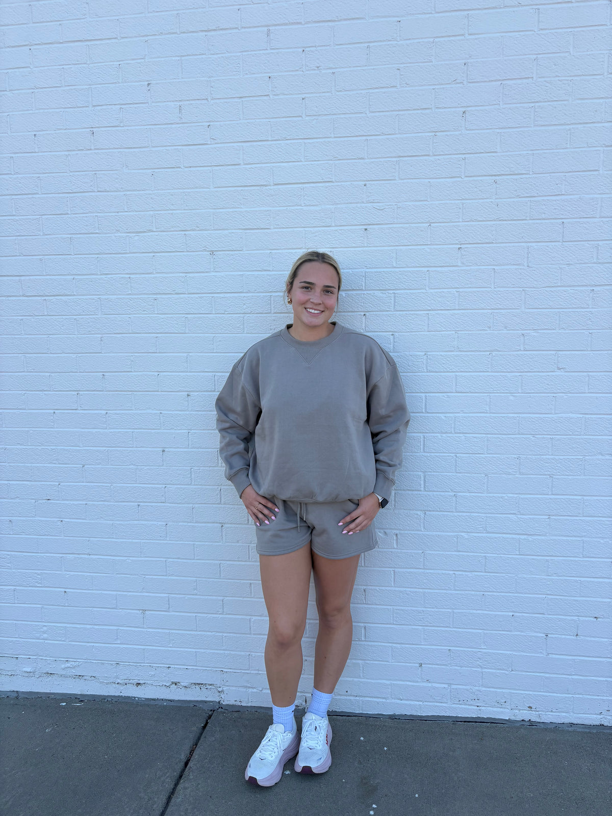 Cozy Fleece Sweatshirt and Shorts Set| Queen Bee Boutique