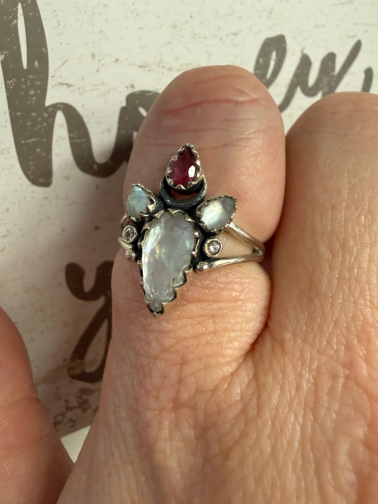 Grey Opal Pink Ring | Queen Bee Boutique