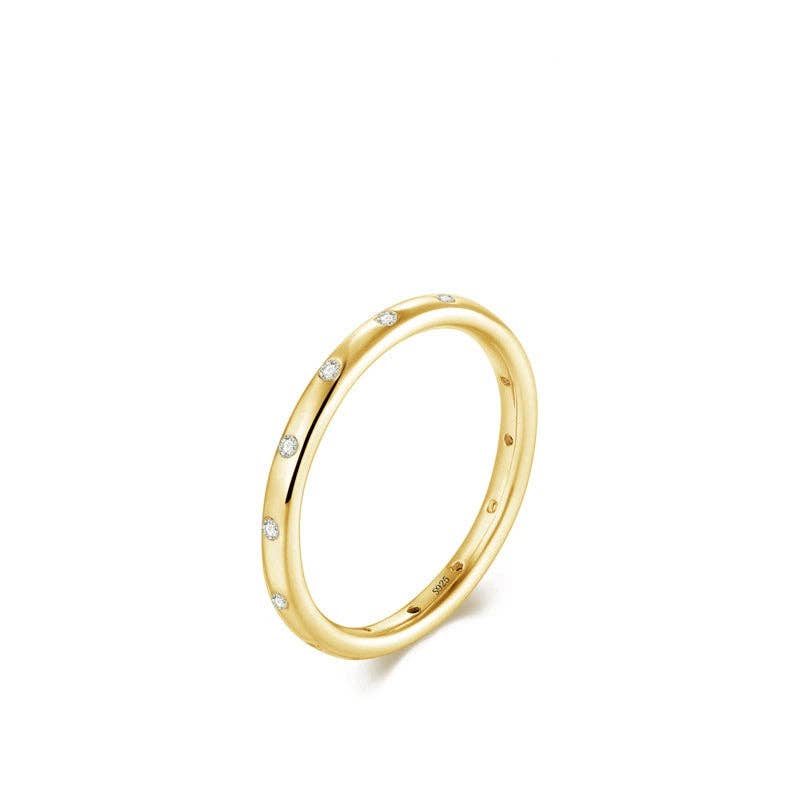 Dainty Minimalist Stacking Band Ring in 925 Sterling Silver | Queen Bee Boutique