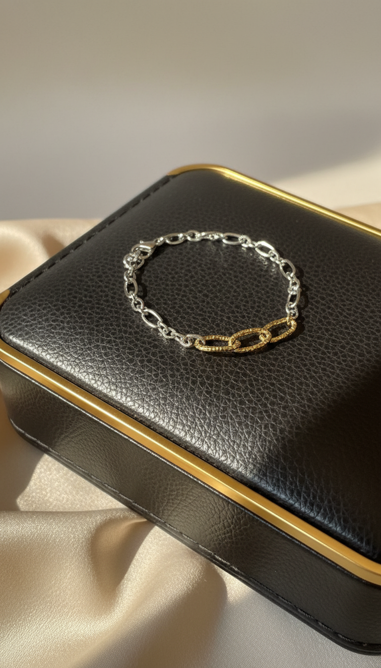 Mixed Link Statement Bracelet Tarnish Resistant | Queen Bee Boutique