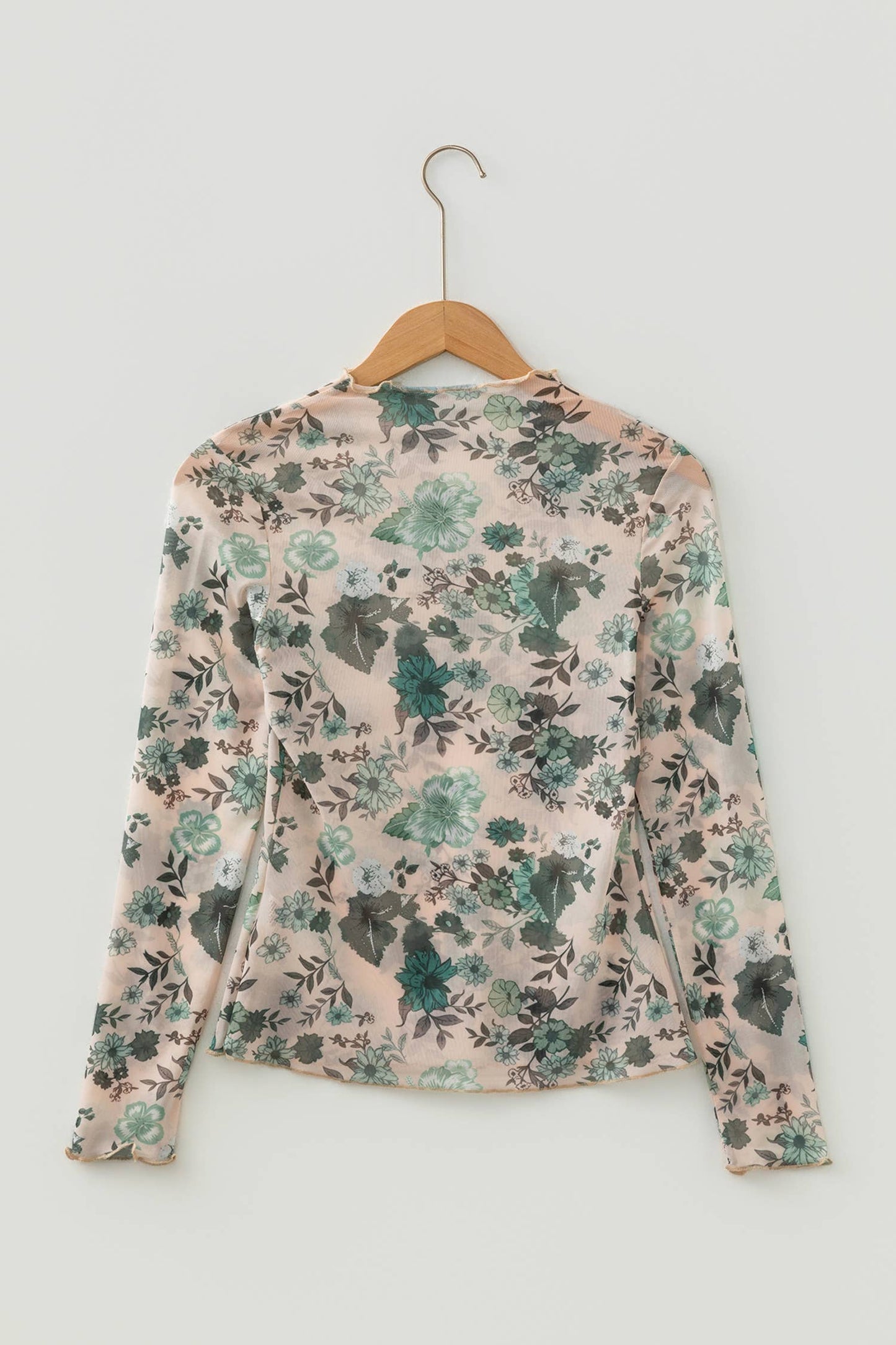 Floral Fall Print Mesh Top Western