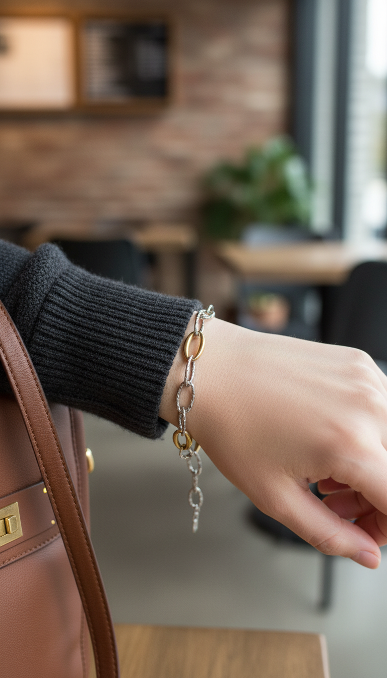 Textured Mixed Link Chain Bracelet | Queen Bee Boutique