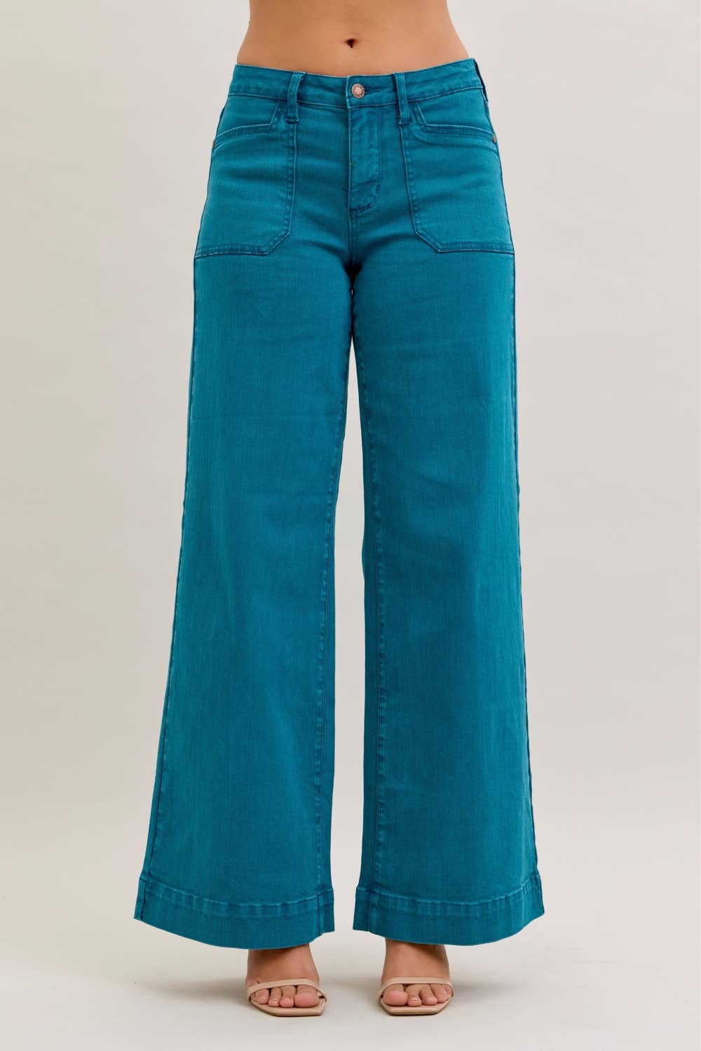 Judy Blue Mid Rise Utility Wide Leg | Queen Bee Boutique