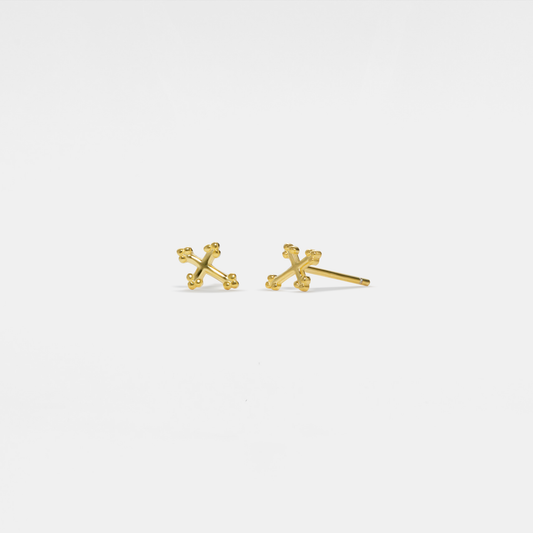 Tiny Small Dainty Cross Studs