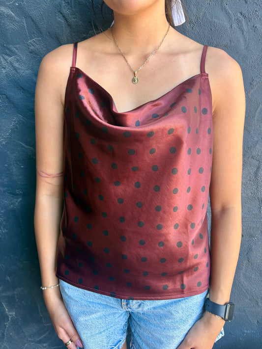 Silky Dot Cami Top Layering | Queen Bee Boutique