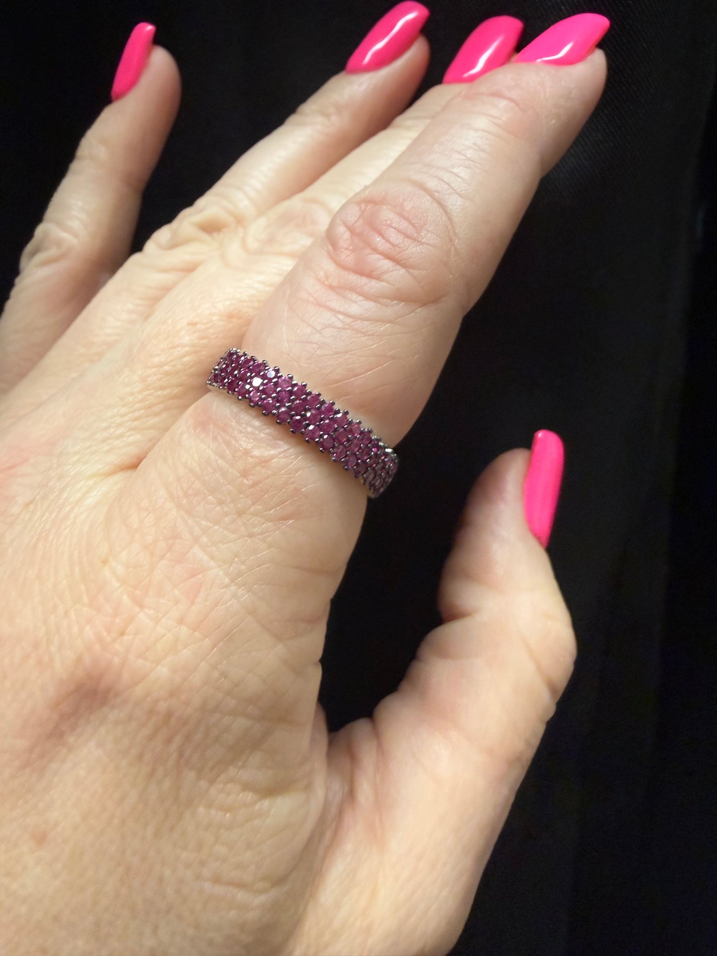 F.R. 3 Row Pink Band Ring | Queen Bee Boutique