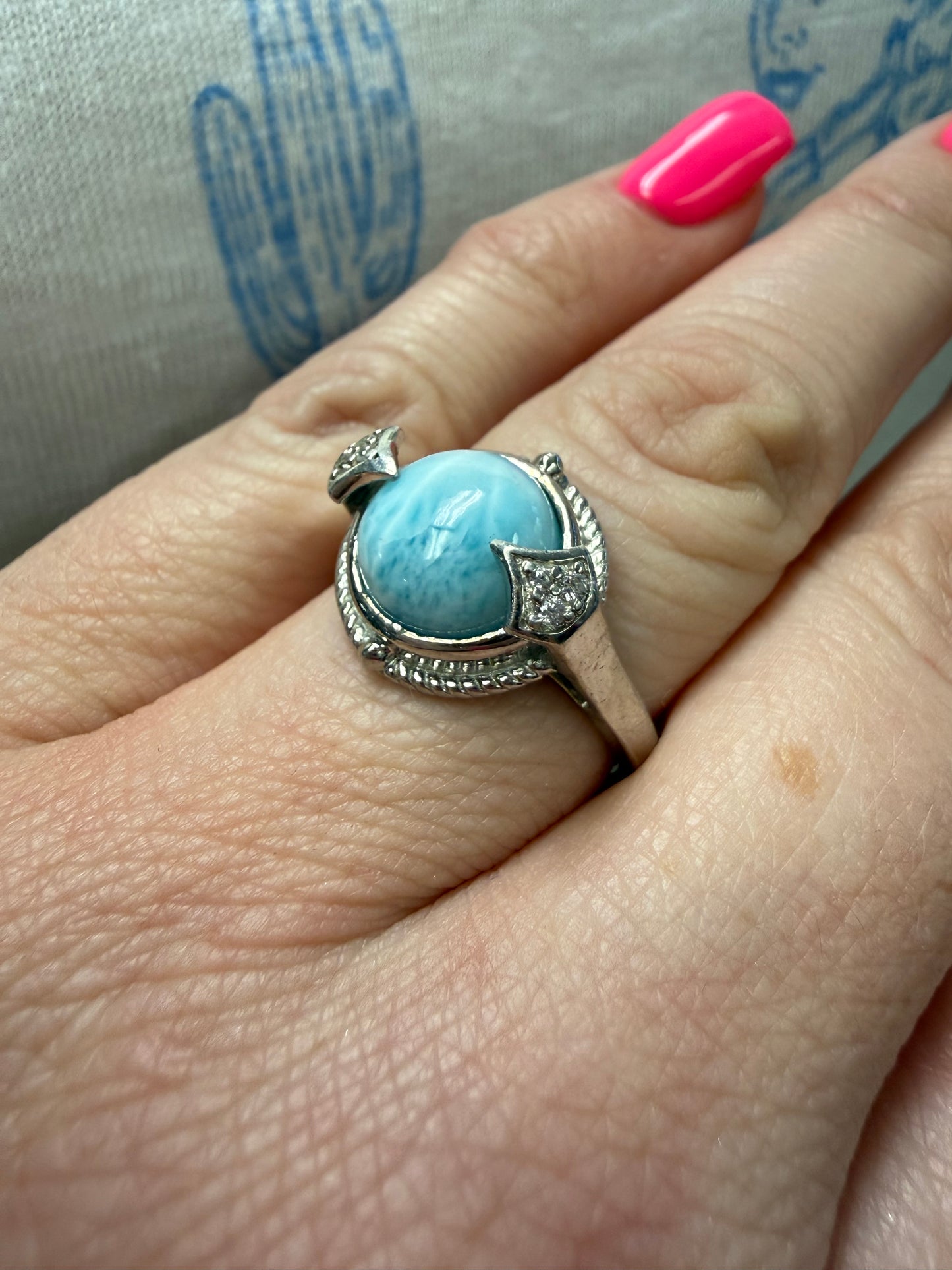 Larimar Sterling Ring | Queen Bee Boutique