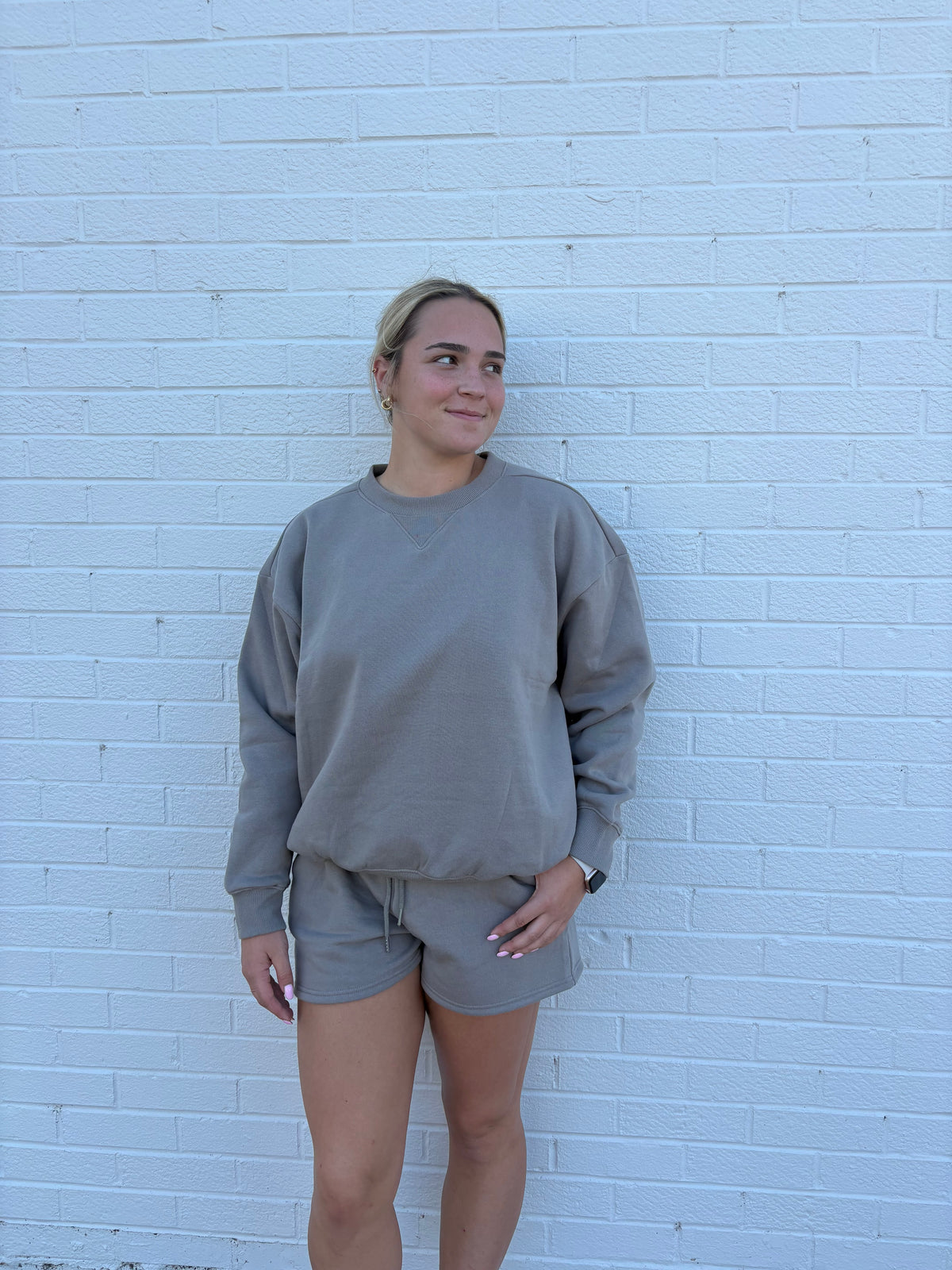 Cozy Fleece Sweatshirt and Shorts Set| Queen Bee Boutique