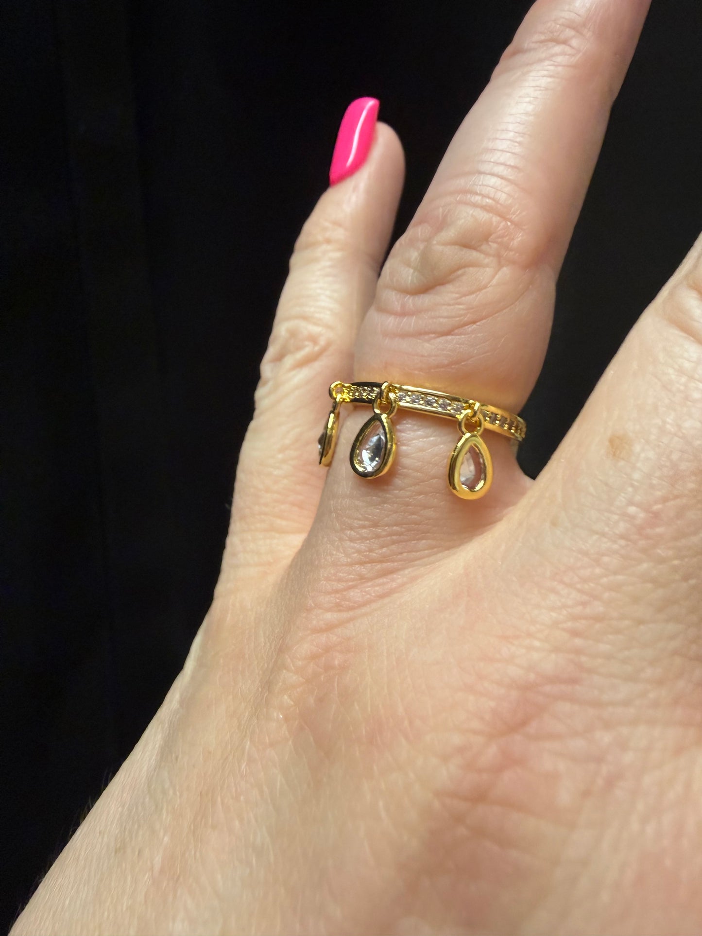 Water Resistant Charm Dangle Ring | Queen Bee Boutique