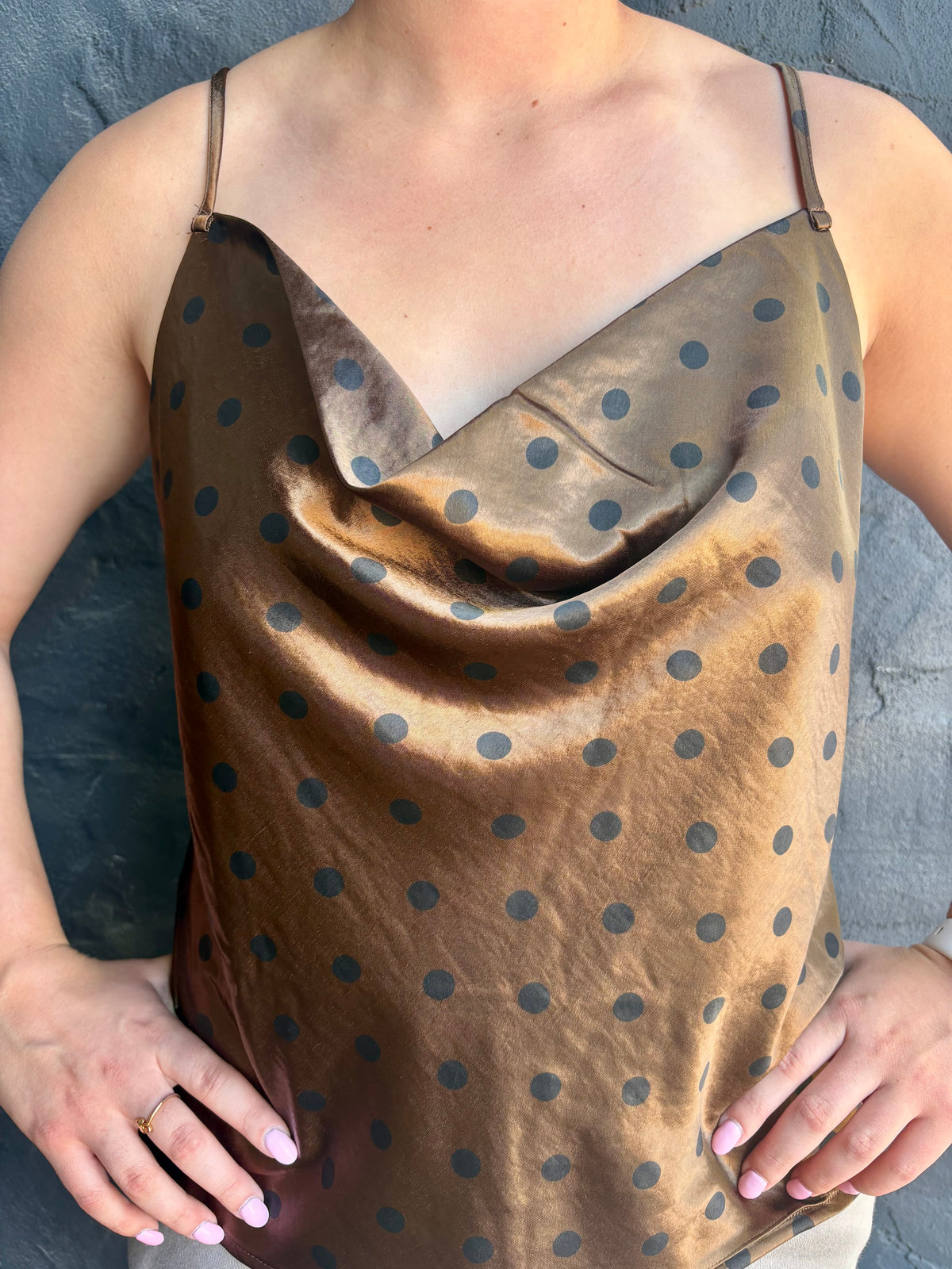 Silky Dot Cami Top Layering | Queen Bee Boutique