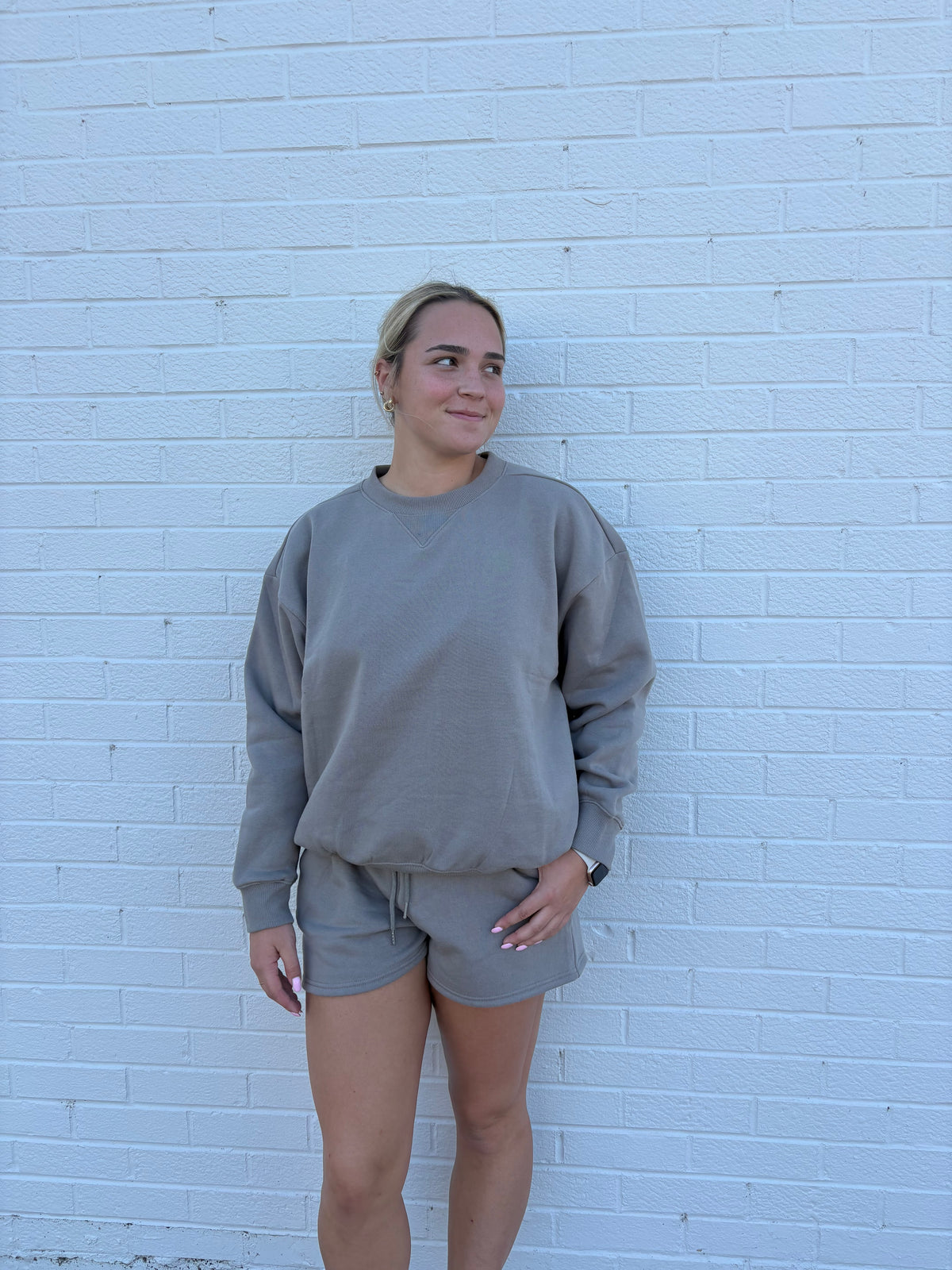 Cozy Fleece Sweatshirt and Shorts Set| Queen Bee Boutique
